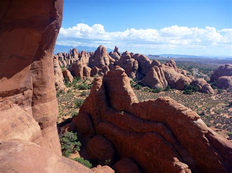 Fins Below Skyline Arch Sand Dune Broken Tapestry And Skyline Arches