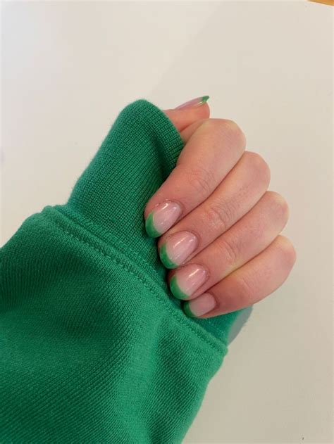 Frenchnails Green Greentips Nails Nailsinspo Green Tips French