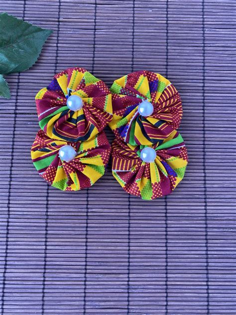 Excited To Share This Item From My Etsy Shop Large Handmade Kente Ntomaankara Earrings Flower