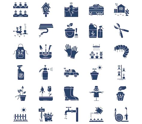 Premium Vector Gardening And Farming Cultivation Of Plant Icon Set