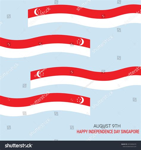 Illustration Vector Happy Independence Day Singapore Stock Vector