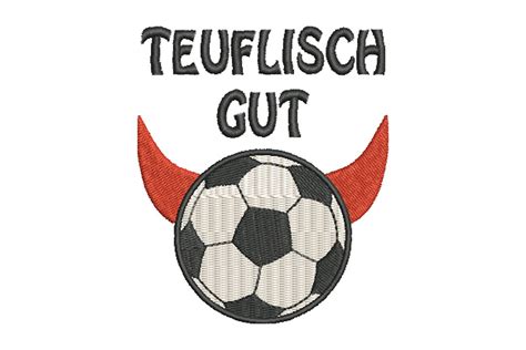 Stickdatei Fußball 10x10 cm Rahmen Teuflisch gut Clipart Etsy de