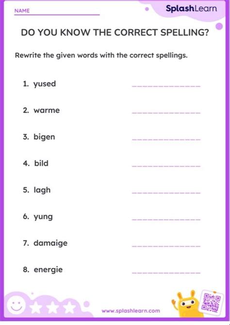 Do You Know The Correct Spelling Worksheet