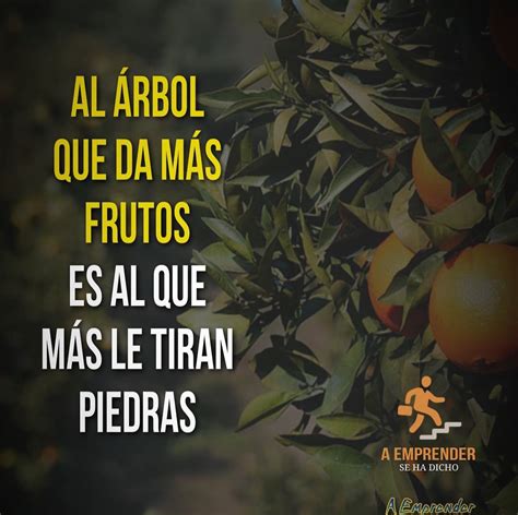 Al árbol que da más frutos es al que más le tiran piedras Frases