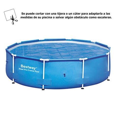 Bestway Couverture Solaire Pour Piscines Avec Structure Métallique Ø