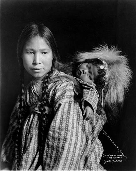 Inuit Woman With Papoose On Back Arctic Alaska Native American