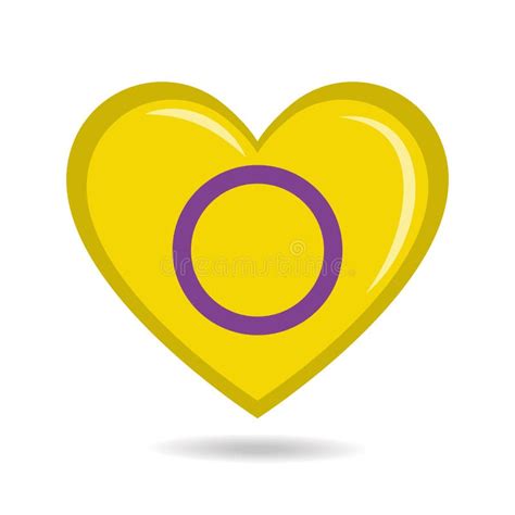 Intersex Pride Flag In Heart Shape Vector Illustration Stock Vector