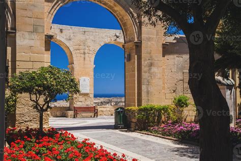 The Upper Barrakka Gardens In Valletta Malta Stock Photo At