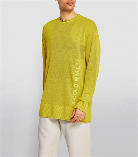 A Cold Wall Yellow Linen Logo Sweater Harrods Uk