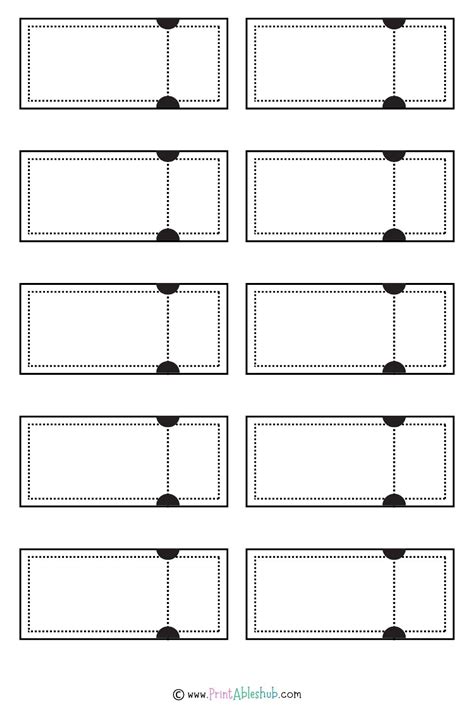 Free Printable Blank Ticket Design Templates [pdf Included] Printables Hub