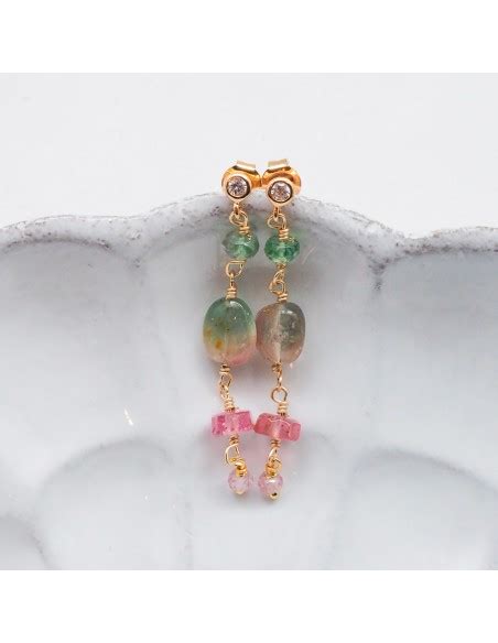 Rainbow Boucles D Oreilles Arc En Ciel En Pierres Semi Pr Cieuses