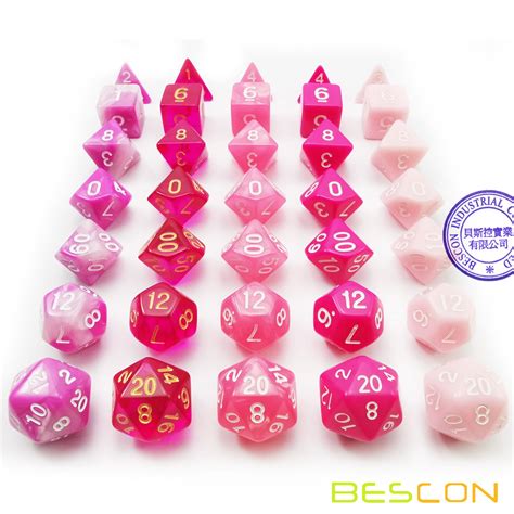 Bescon Polyhedral Rpg Dice Full 35pcs Blossom Set Dnd Role Playing