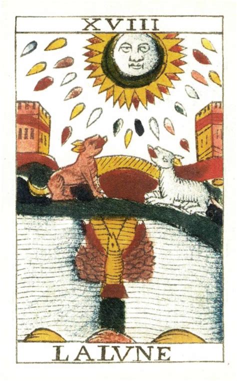 Xvii La Lune Tarot De Marseille Restoration Of Oldest Deck Jean