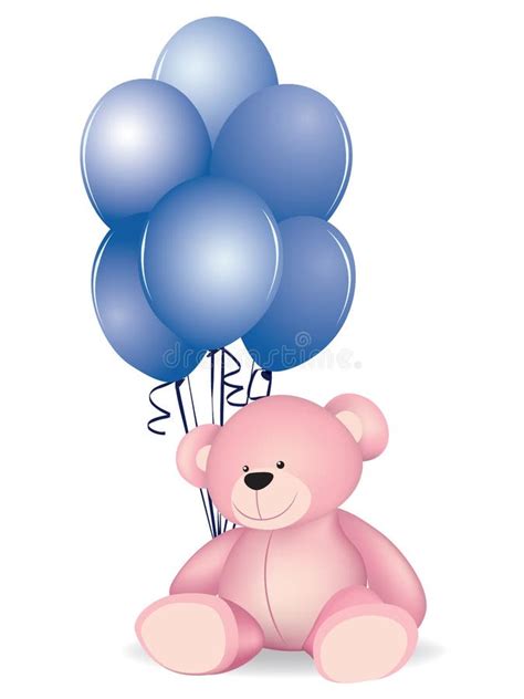 Oso De Peluche Con Un Manojo De Globos Ilustraci N Del Vector