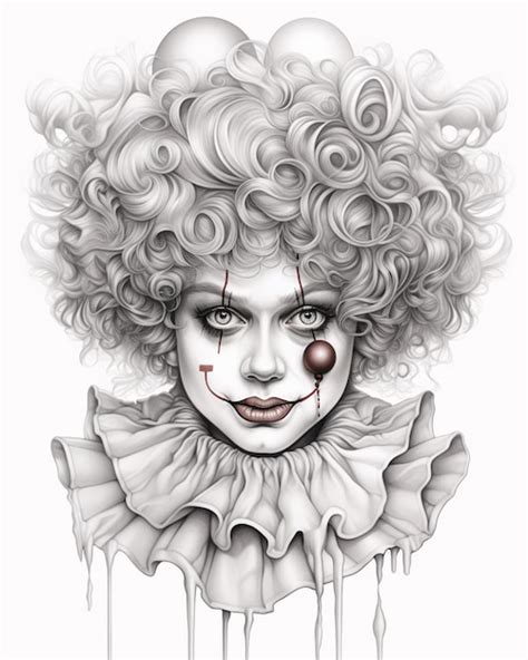 Premium Photo A Drawing Of A Clown With A Clown Makeup And A Clown