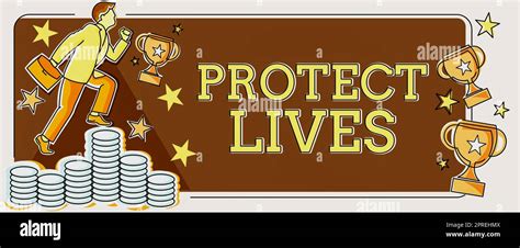 Conceptual Display Protect Lives Concept Meaning To Cover Or Shield