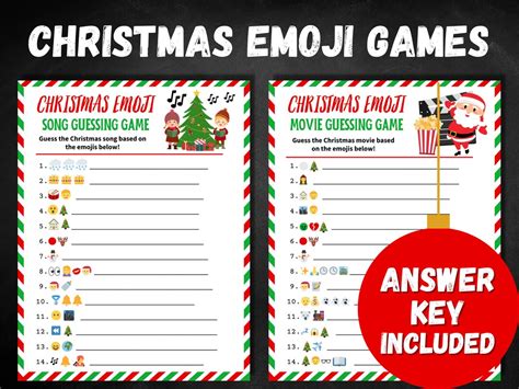 Christmas Emoji Pictionary Bundle Song And Movie Game Guess The