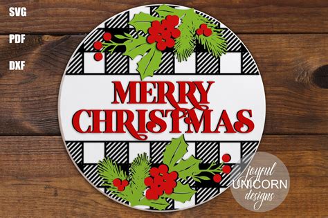 Merry Christmas Round Welcome Sign Svg Graphic By Joyfulunicorn