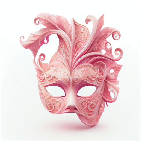 Premium Photo Pastel Pink Color Venetian Carnival Mask Isolated