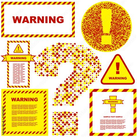 Warning vector label. Vector template. Stock Vector | Adobe Stock