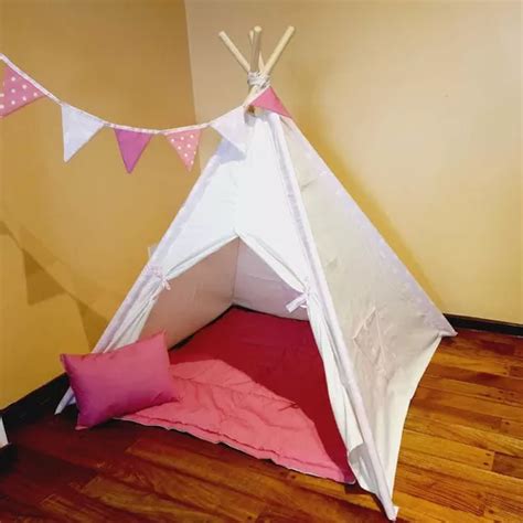 Carpa India Infantil Tipi Con Base Banderines Y Almohad N En