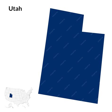 Mapa De Utah Mapa De Utah Mapa De Los Estados Unidos Vector Premium