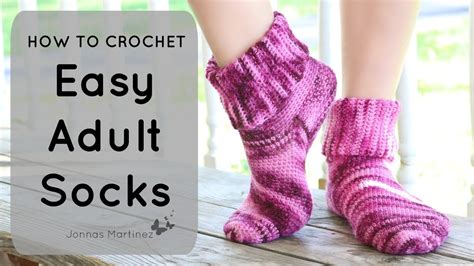 HOW TO CROCHET EASY ADULT SOCKS YouTube