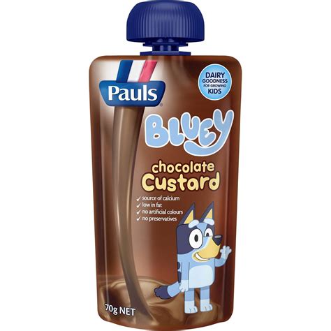 Pauls Custard Pouch Bluey Chocolate 70g Gluten Free Products Of Australia