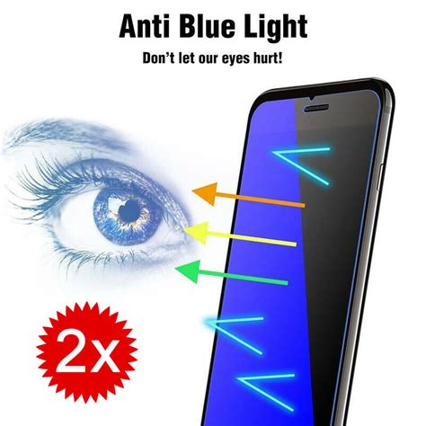 2x For Iphone 1514131211x8 Anti Blue Light Tempered Glass Screen Protector Ebay