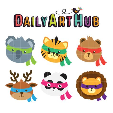 Ninja Animals Clip Art Set Daily Art Hub Graphics Alphabets And Svg