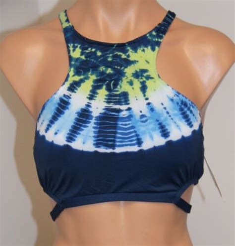 NWT Lucky Brand Swimsuit Bikini Top Sz M High Neck IND EBay