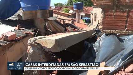 Muro cai e provoca interdição de casas em São Sebastião DF1 G1