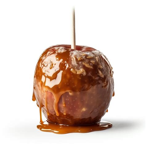 Premium AI Image | Classic caramel apple isolated white object