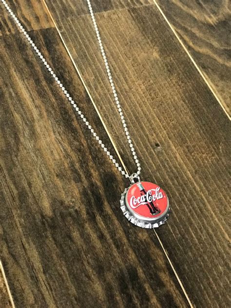 Coke Bottle Cap Necklace Handmade Jewelry Original Coca Cola Etsy