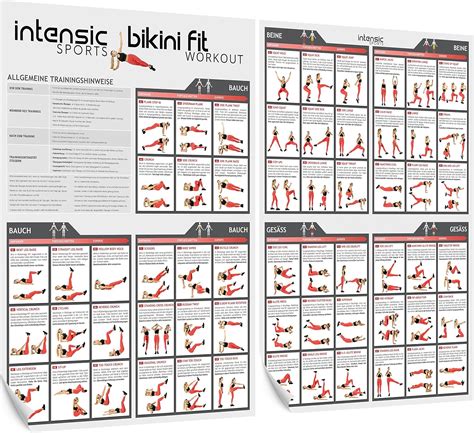 Intensic Sports Bauch Beine Po Workout Poster Fitness Bungen F R