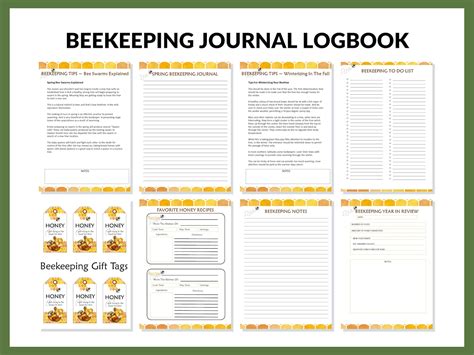 Beekeeping Log Book Printable Beekeeping Journal Beekeeping Etsy