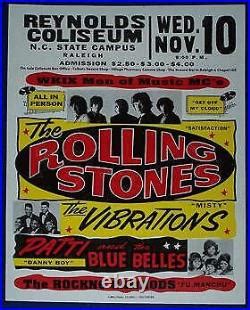 Rolling Stones Globe Cardboard Concert Poster Raleigh Original