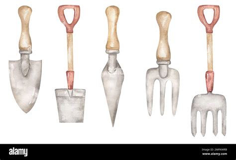 Watercolor Hand Drawn Gardening Clipart Set Garden Scene Creator
