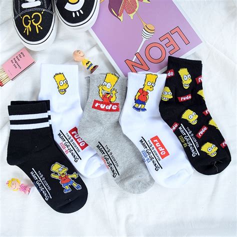Korea Sock Cute Simpson Socks Men Cotton Socks For Women Fashion