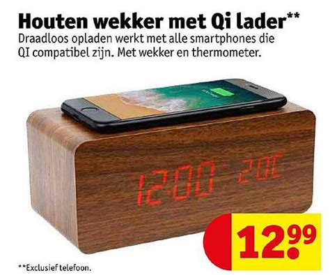 Houten Wekker Met Qi Lader Aanbieding Bij Kruidvat Folders Nl