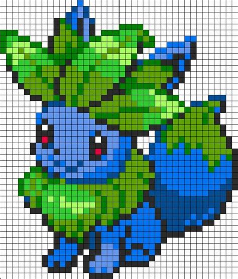 50 idées de dessins pixel art Pokémon à colorier