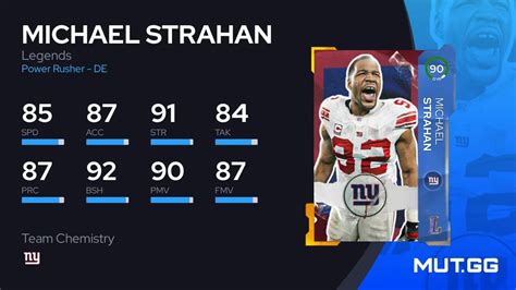 Michael Strahan Legends Ovr Madden Nfl Mut Gg