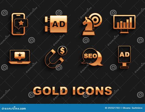 Set Magnet With Money Monitor Graph Chart Advertising Seo