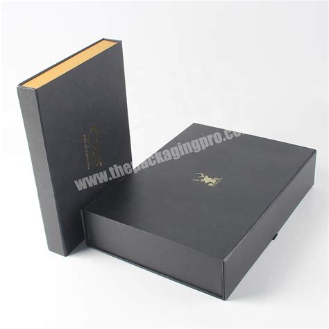 Custom Logo Recycled Cardboard Packaging Magnetic Closure Black Foldable Paper T Boxes