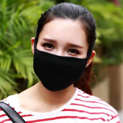 High Quality Windproof Anti Dust Cotton Black Reusable Face Mask For Men And Women Ideal For