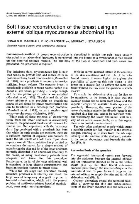 PDF Soft Tissue Reconstruction Of The Breast Using An External