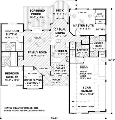 2000 Square Foot Ranch House Floor Plans Floorplans Click