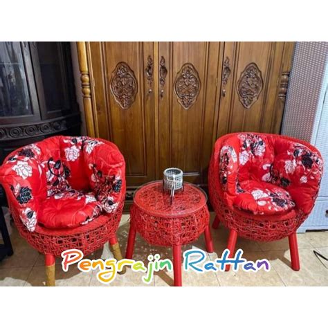 Jual Set Kursi Korsi Bangku Santai Santay Santuy Teras Brekele Anyaman