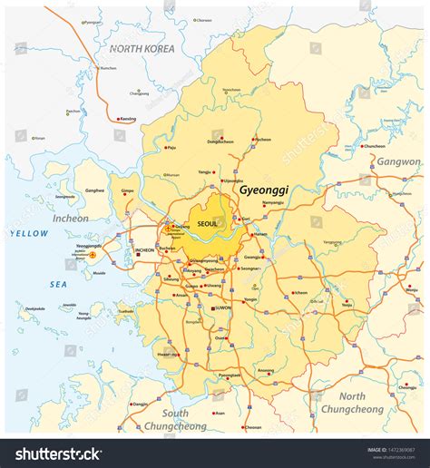 Expressway Map Of South Korea S Gyeonggi Royalty Free Stock Photo