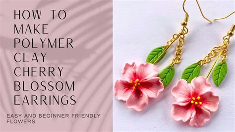 How To Make Polymer Clay Cherry Blossom Earrings DIY Polymer Clay